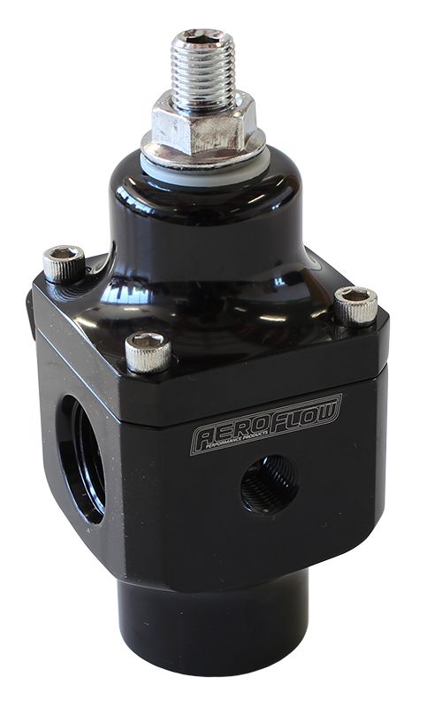 Aeroflow Billet 2-Port Carburettor Fuel Pressure Regulator -8 ORB AF66-2047BLK