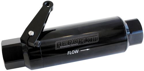 Aeroflow 60 Micron Pro Filter with Ball Valve - Black AF66-2051BLK