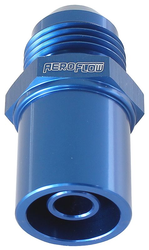 Aeroflow Press In Front Valve Cover Breather Adapter -8AN Blue (20mm O.D) AF708-08F