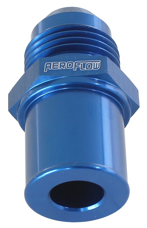 Aeroflow Press In Rear Valve Cover Breather Adapter -8AN Blue (19mm O.D) AF708-08R
