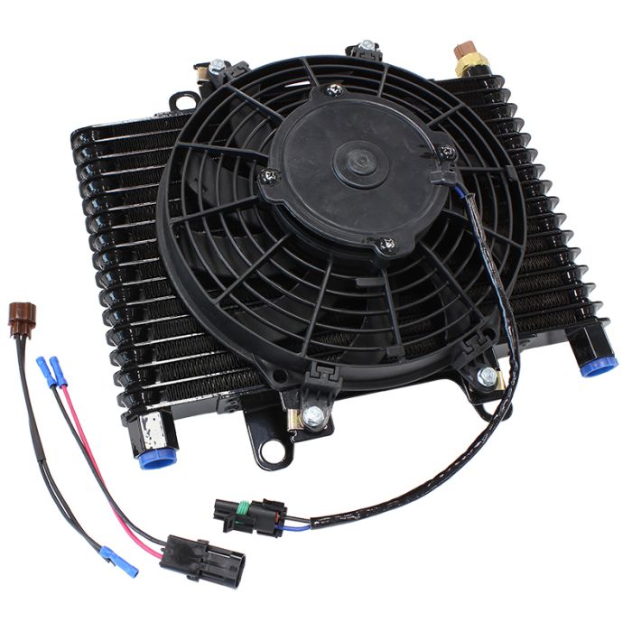 Competition Oil & Transmission Cooler 
-10 ORB, 13-1/2" x 9" x 3-1/2", with Fan & Switch