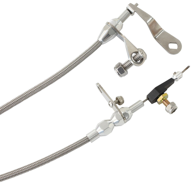 Aeroflow Kickdown Cable With Stainless Steel Cover & Chrome Ends AF72-7001