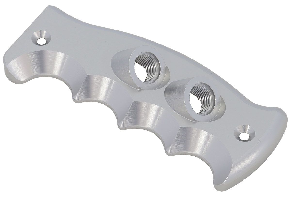 Aeroflow Pistol Grip Drivers Side Dual Button Plate, Silver AF72-9923