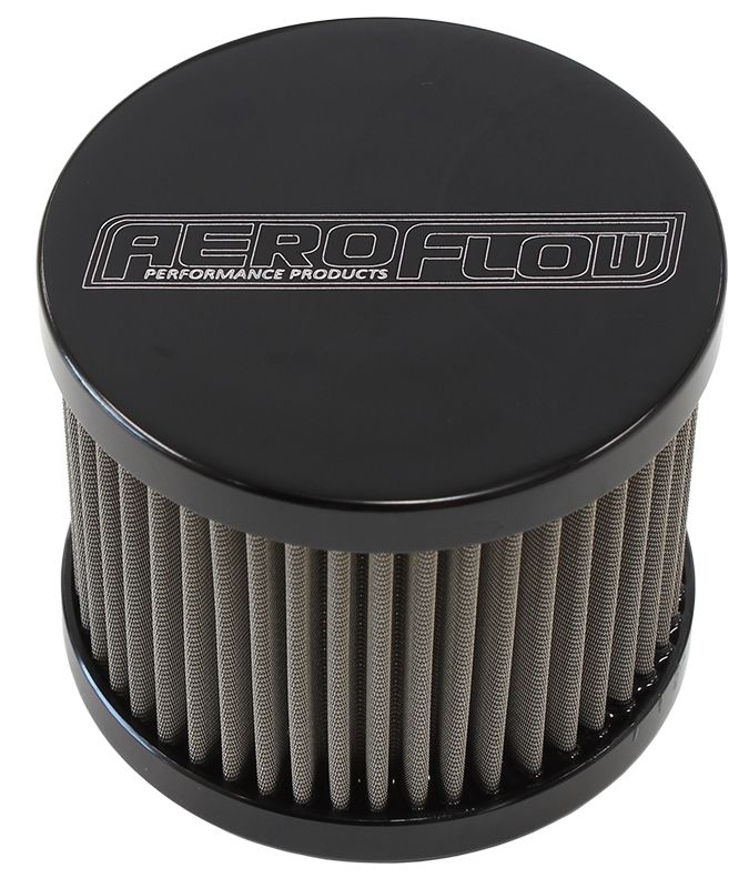 Aeroflow Stainless Steel Billet Breather with -8AN Female Thread AF77-2002BLK