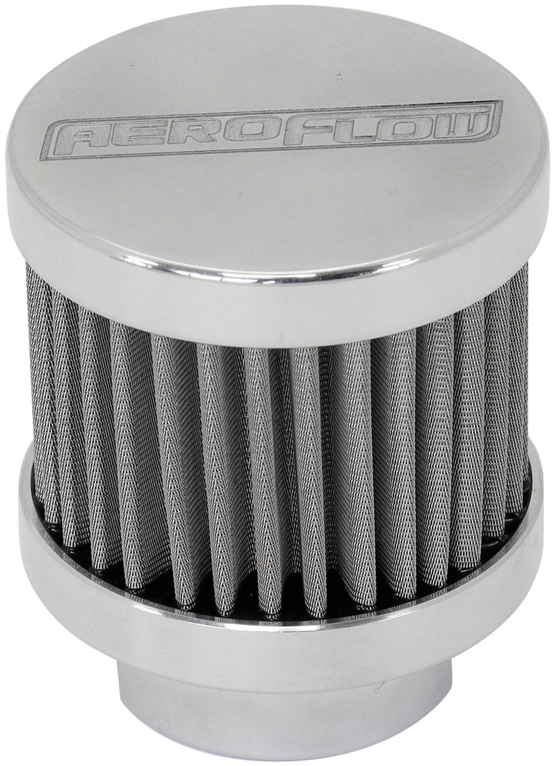Aeroflow Stainless Steel Small Billet Breather with -10AN Female Thread AF77-2004