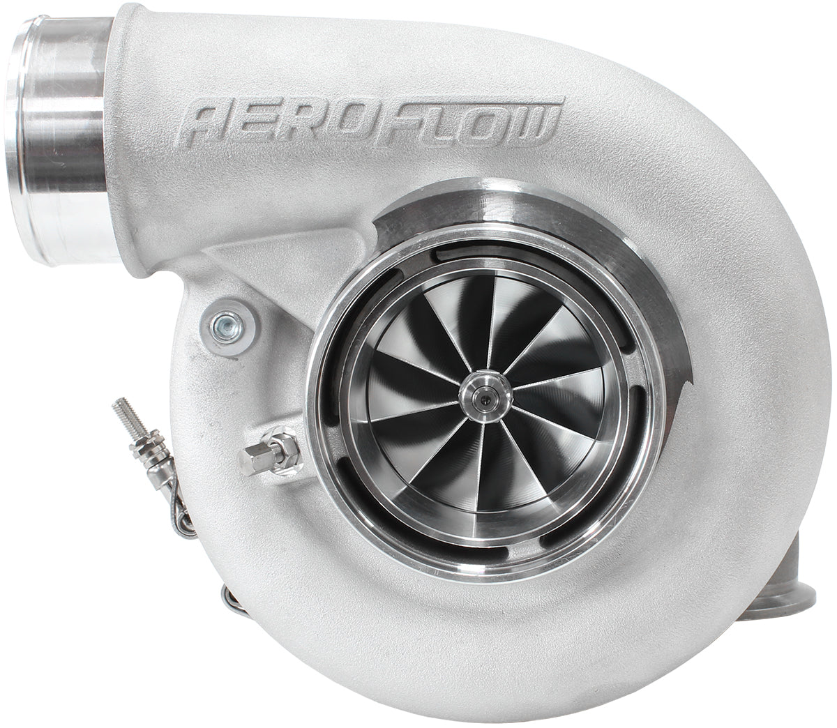 Aeroflow BOOSTED 7375 1.28 Reverse Rotation Turbocharger 1200HP, Natural Cast Finish AF80