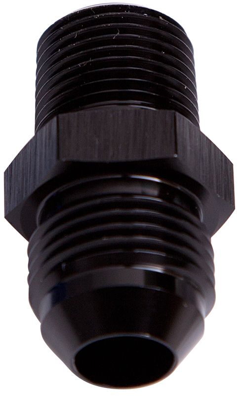 Aeroflow NPT to Straight Male Flare Adapter 1/2" to -12AN AF816-12-08BLK