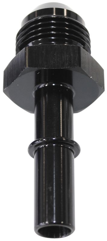 Aeroflow Push-In EFI Fuel Fitting -6AN Push-on to 3/8" Male Hard Tube AF817-02BLK