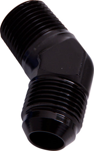 Aeroflow 45° NPT to Male Flare Adapter 1/8" to -3AN AF823-03BLK