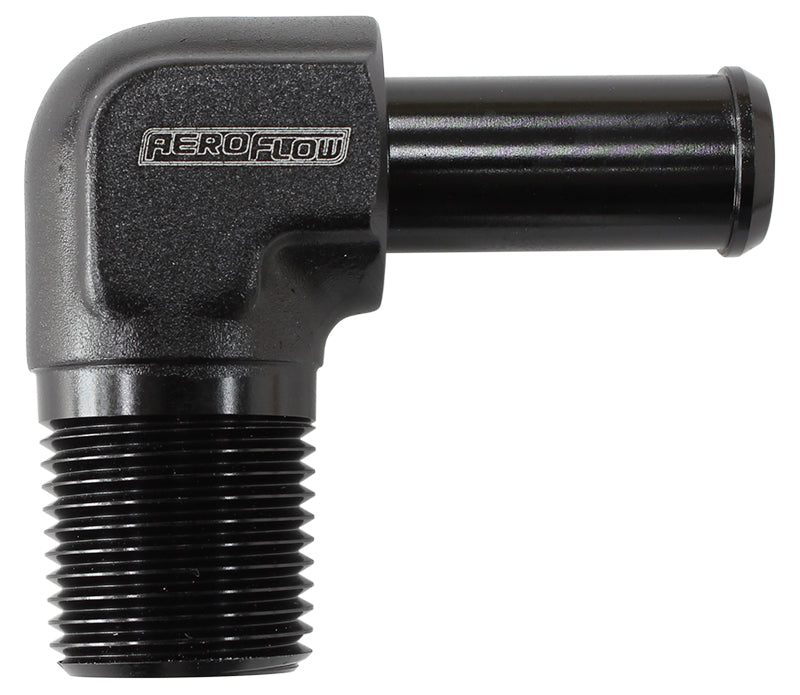 Aeroflow Male NPT to 90 Deg AN Hose Barb AF842-04ANBLK