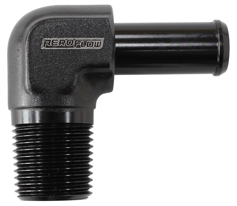 Aeroflow Male NPT to 90 Deg AN Hose Barb AF842-08ANBLK