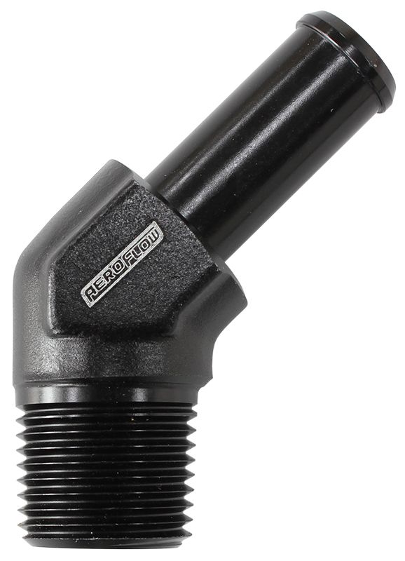 Aeroflow Male NPT to 45° AN Hose Barb AF845-08ANBLK