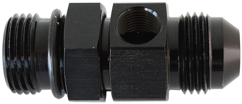 Aeroflow -8ORB to -8AN Extension with 1/8" Port AF904-08BLK