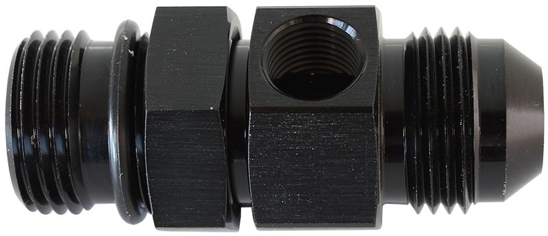 Aeroflow -10ORB to -10AN Extension with 1/8" Port AF904-10BLK
