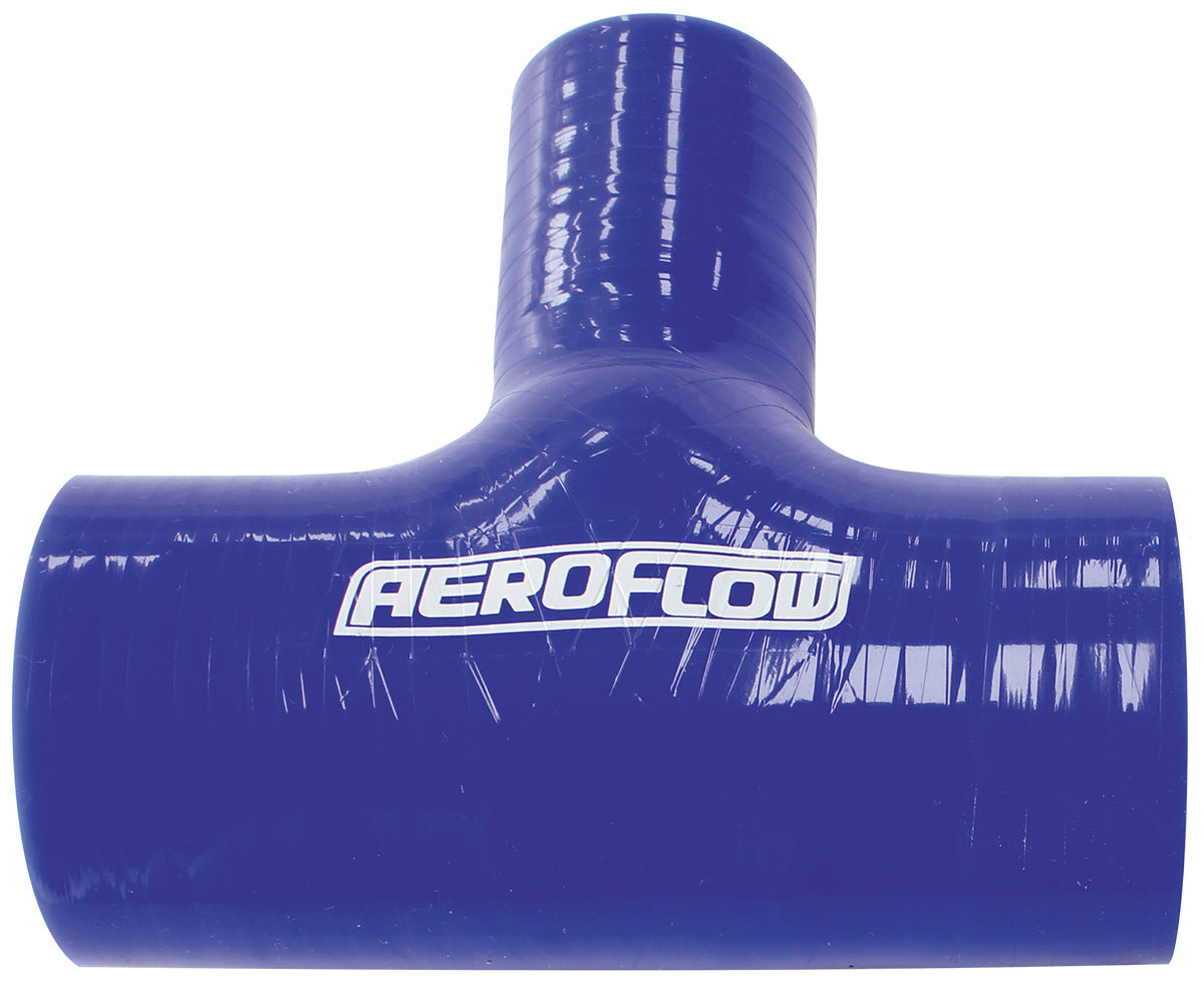 Aeroflow Gloss Blue Silicone Tee Hose 1-1/2" (38mm) Run I.D to 1" (25mm) Side I.D AF9044-