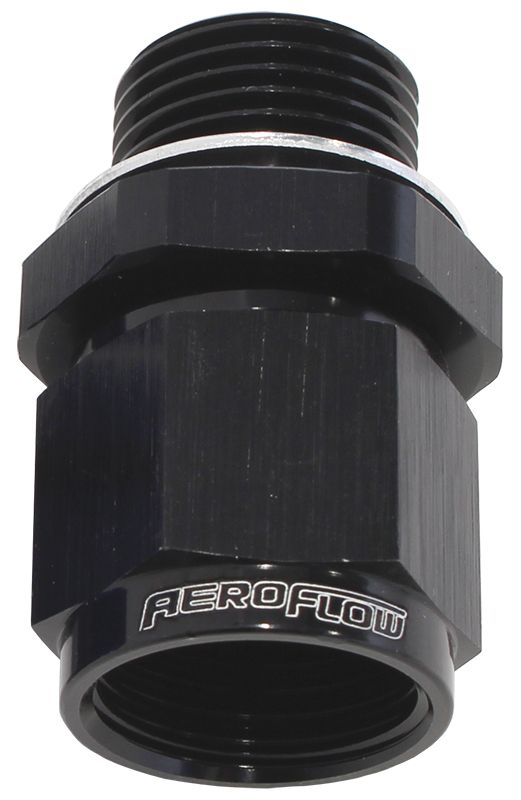 Aeroflow Metric To Female AN Swivel Adapters - Black AF906-08-M12BLK