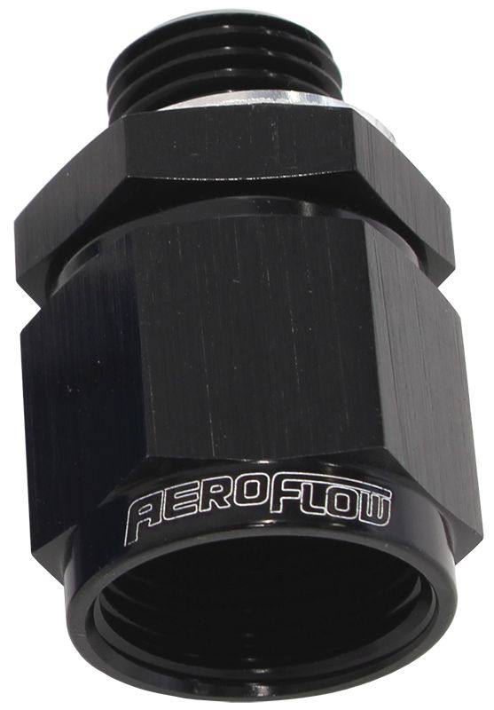 Aeroflow Male M14 x 1.5 to Female -8AN Swivel Adapter AF906-08-M14BLK