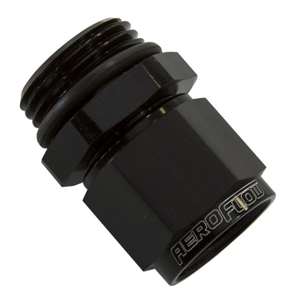 Aeroflow Male -8 ORB to Female -6AN Swivel Adapter AF907-06-08BLK