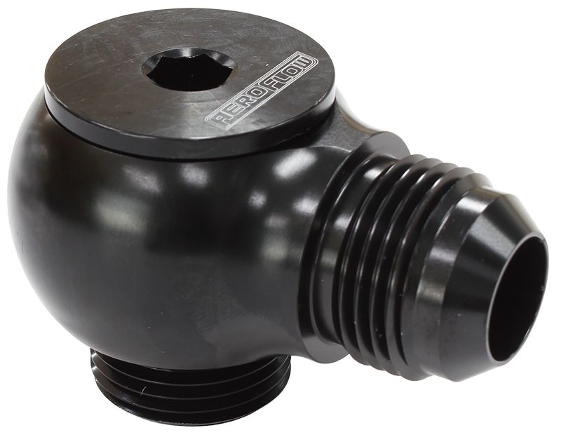 Aeroflow 90° Low Profile -12ORB to -12AN Male Adapter AF909-12BLK