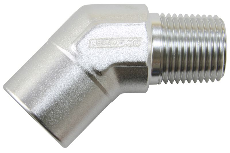 Aeroflow 45° NPT Female to Male NPT Fitting 1/8" AF915-02S