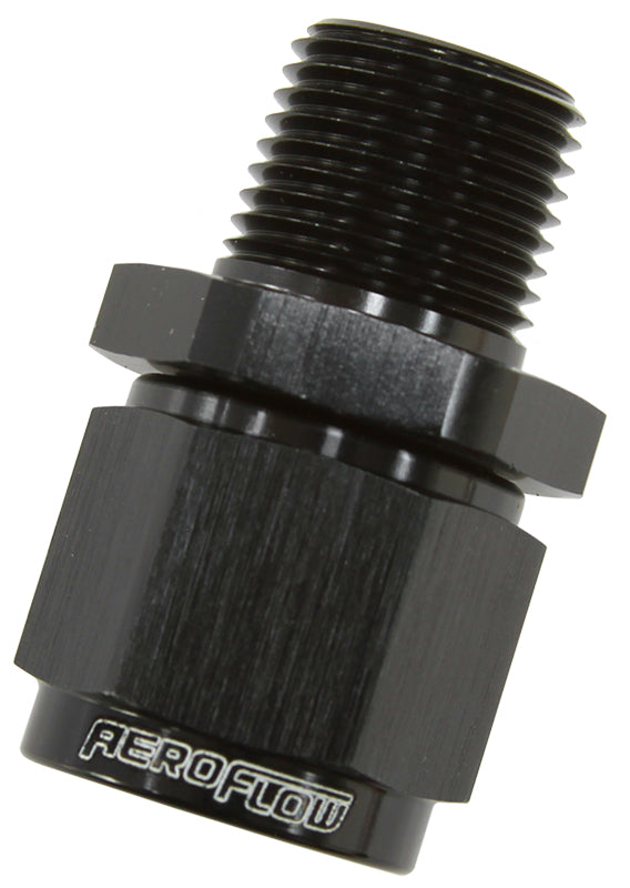 Aeroflow Male NPT to Female AN Straight Fitting 1/4" to -6AN AF916-06-04BLK