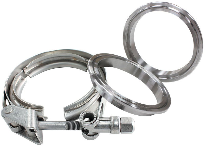 Aeroflow 1-1/2" (38.1mm) V-Band Clamp Kit with Stainless Steel Weld Flanges AF92-1500SS