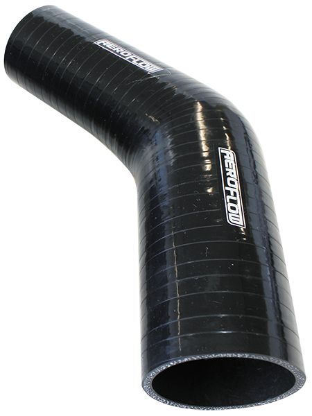 Aeroflow Gloss Black 45° Silicone Reducer / Expander Hose 3" (76mm) to 2" (51mm) I.D AF92