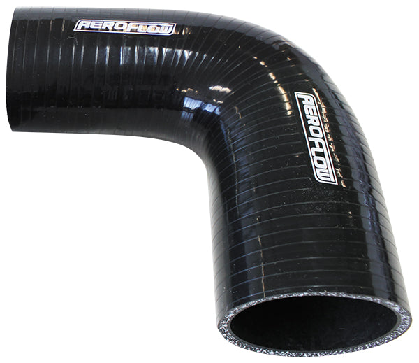 Aeroflow Gloss Black 90° Silicone Reducer / Expander Hose 3/4" (19mm) to 1/2" (13mm) I.D