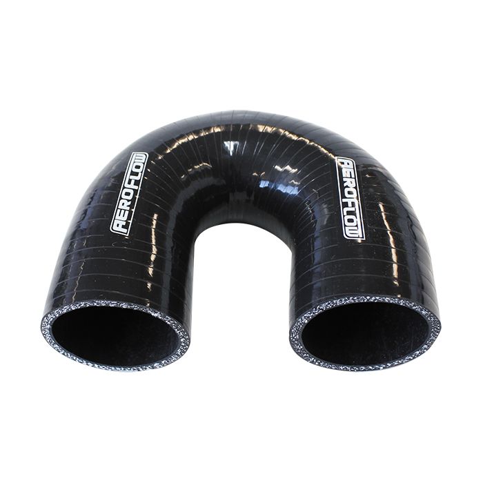 Gloss Black 180° Silicone Elbow Hose AF9206
 3-Ply, 4.5mm Wall Thickness, 100mm Leg