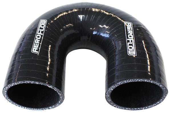 Aeroflow Gloss Black 180° Silicone Elbow Hose 2" (51mm) I.D AF9206-200