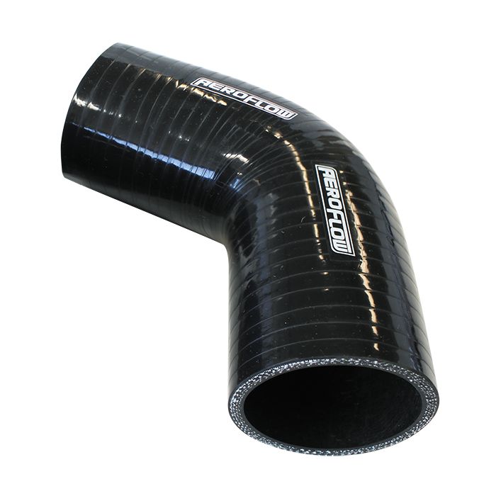 Gloss Black 67° Silicone Elbow Hose AF9208
 4-Ply, 5.3mm Wall Thickness, 125mm Leg