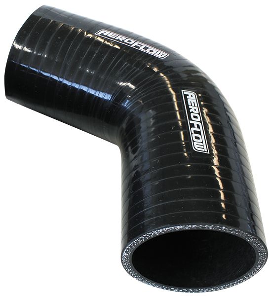 Aeroflow Gloss Black 67° Silicone Elbow Hose 3-3/4" (95mm) I.D AF9208-375