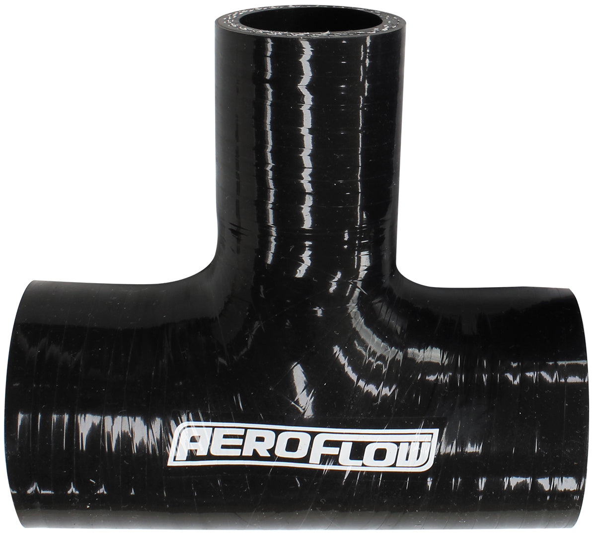 Aeroflow Gloss Black Silicone Tee Hose 1-1/2" (38mm) Run I.D to 1" (25mm) Side I.D AF9244