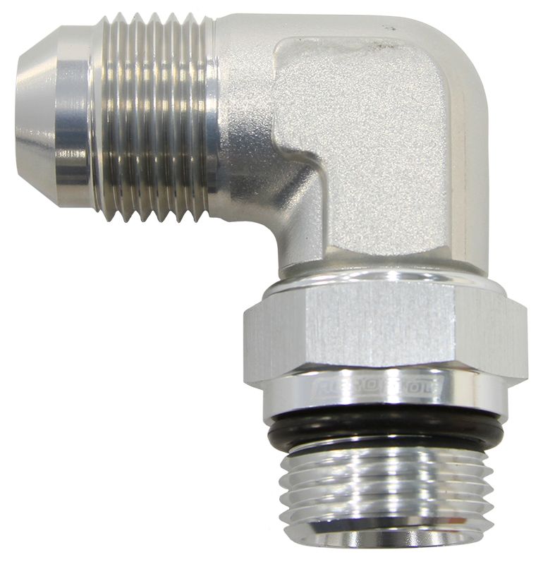 Aeroflow 90° ORB Swivel to Male Flare Adapter -10AN to -8AN AF949-08-10S