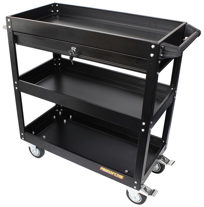 Aeroflow 3 Tier Workshop Trolley with Lockable Drawer AF98-2032