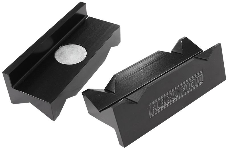 Aeroflow Billet Aluminium Magnetic Vice Jaws - Black AF98-2041