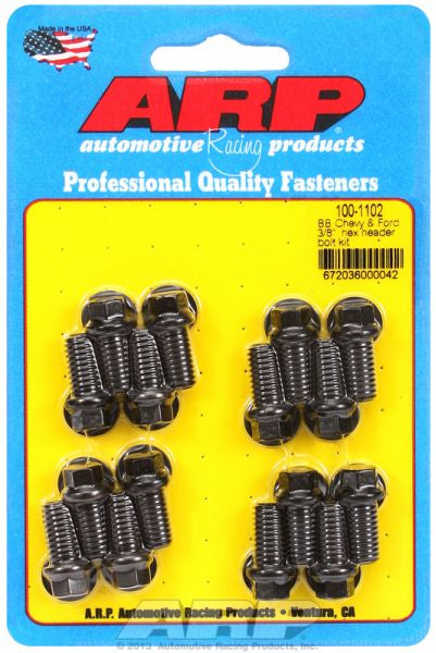 ARP fasteners Exhaust Header Bolt Kit, Hex Head Black Oxide AR100-1102