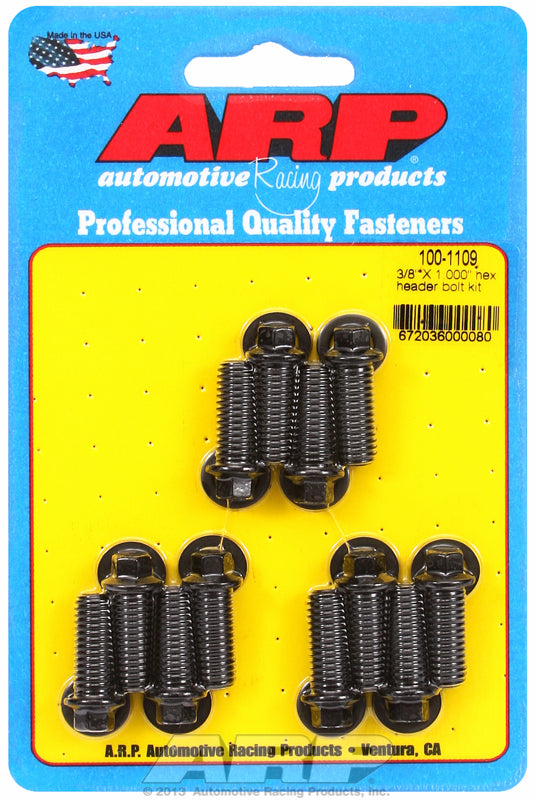 ARP fasteners Exhaust Header Bolt Kit, Hex Head Black Oxide AR100-1109