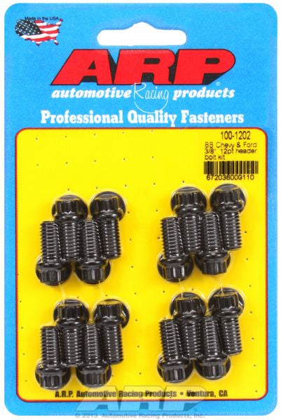 ARP fasteners Exhaust Header Bolt Kit, Hex Head Black Oxide AR100-1202