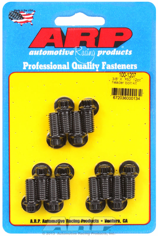 ARP fasteners Exhaust Header Bolt Kit, 12-Point Black Oxide AR100-1207