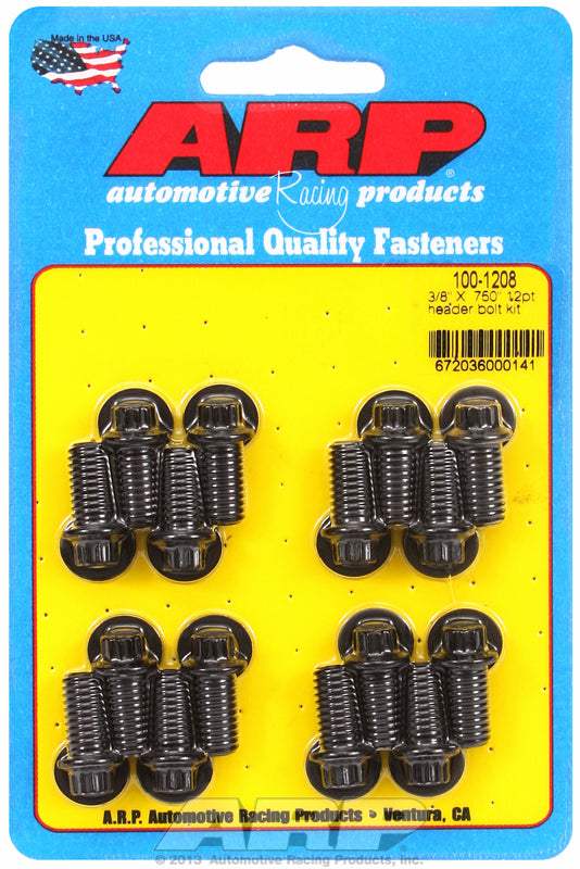 ARP fasteners Exhaust Header Bolt Kit, 12-Point Black Oxide AR100-1208