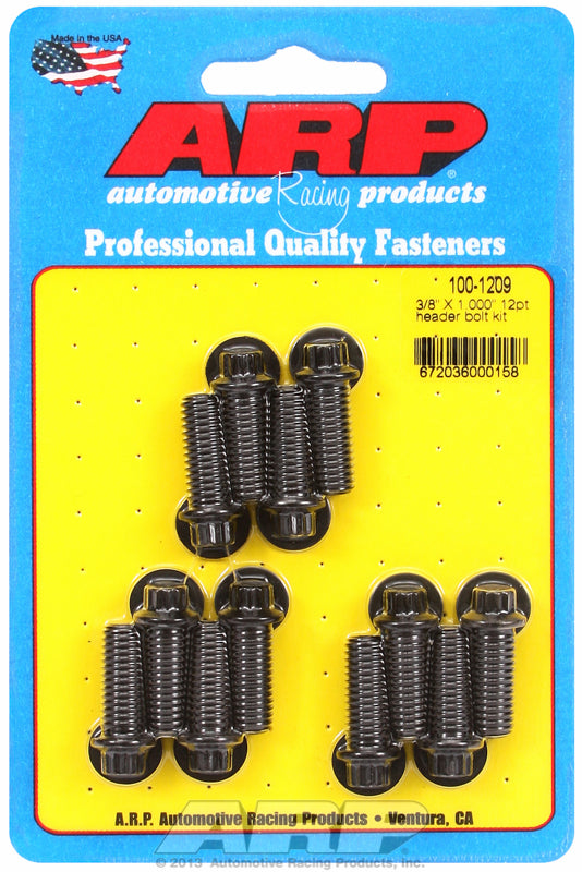 ARP fasteners Exhaust Header Bolt Kit, 12-Point Black Oxide AR100-1209