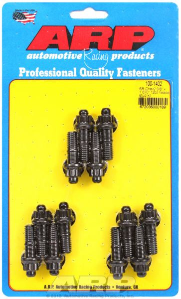 ARP fasteners Exhaust Header Stud Kit, 12-Point Nut Black Oxide AR100-1402