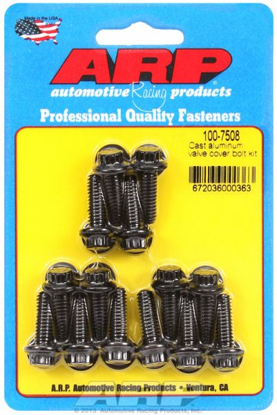 ARP fasteners Valve Cover Bolt Kit, 12-Point Head Black Oxide AR100-7508