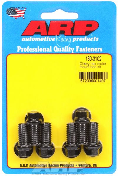 ARP fasteners Motor Mount Bolt Kit, Hex Head Black Oxide AR130-3102