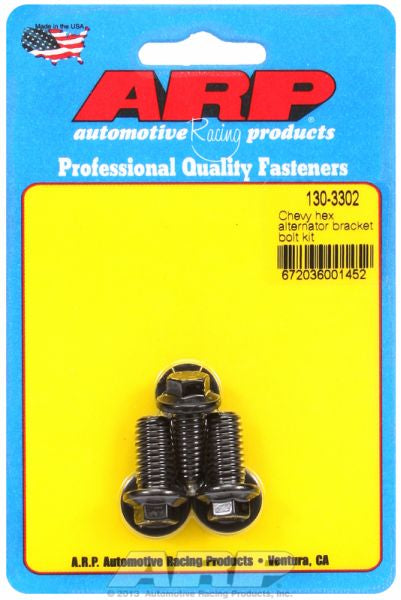 ARP fasteners Alternator Bracket Bolt Kit, Hex Head Black Oxide AR130-3302