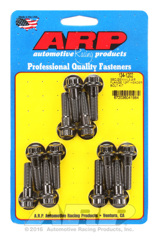 ARP fasteners Exhaust Header Bolt Kit, 12-Point Black Oxide AR134-1202