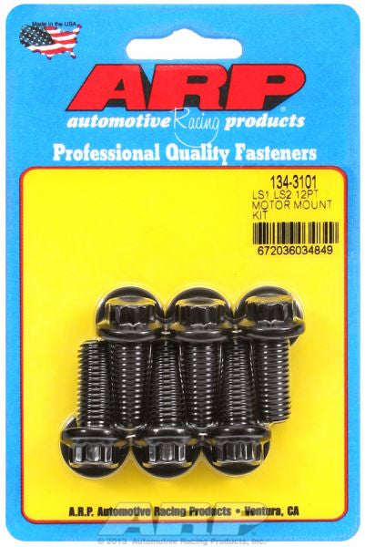 ARP fasteners Motor Mount Bolt Kit, 12-Point Black Oxide AR134-3101