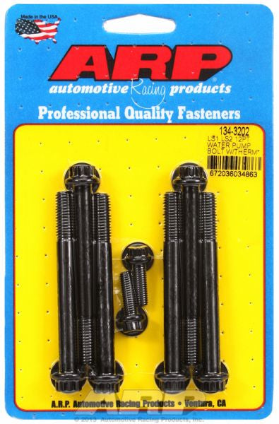 ARP fasteners Water Pump & Thermostat Bolt Kit, 12-Point Black Oxide AR134-3202