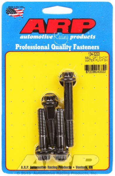 ARP fasteners Water Pump Bolt Kit, 12-Point Head Black Oxide AR134-3203